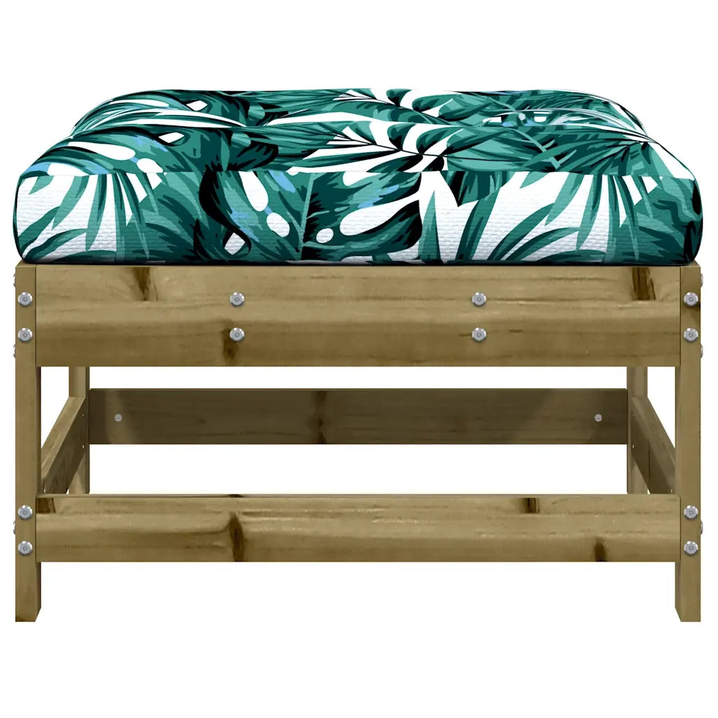 Sedia da giardino-Poggiapiedi Giardino con Cuscini 2pz Legno Impregnato di Pino 458539