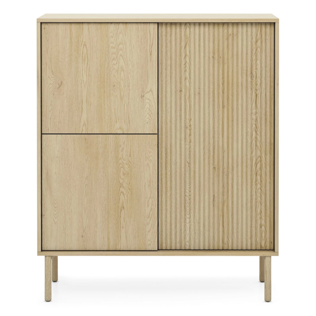Madia Hatote, Credenza 5 Ripiani, 104x40x122h cm Marrone Rovere