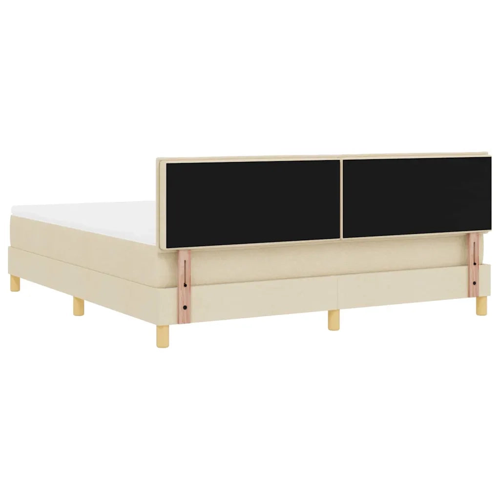 Letto a molle con materasso Crema 180 x 200 cm Tessuto 3342539