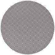 Tappeto rotondo per interni e per esterni con motivo geometrico ⌀ 160 cm Grigio stile moderno balcone patio