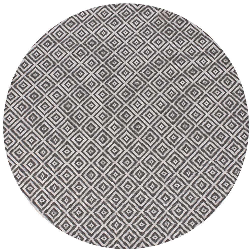 Tappeto rotondo per interni e per esterni con motivo geometrico ⌀ 160 cm Grigio stile moderno balcone patio