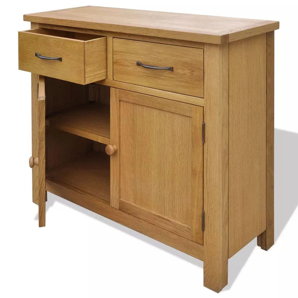 Buffet credenza mobiletto consolle mobile contenitore 90 cm legno massello di rovere 4402256