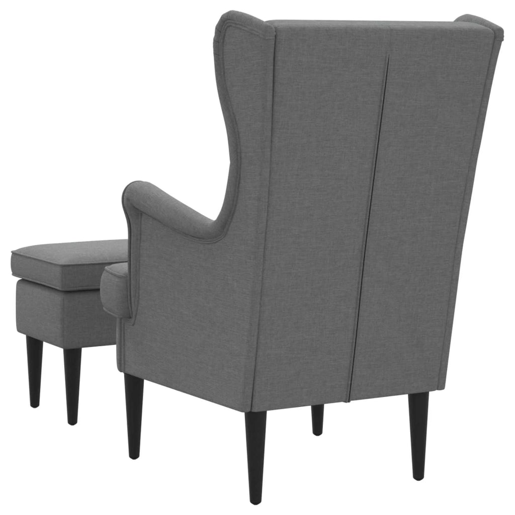 Poltrona con Ottomano 2 pz Grigio Scuro Tessuto 3418832