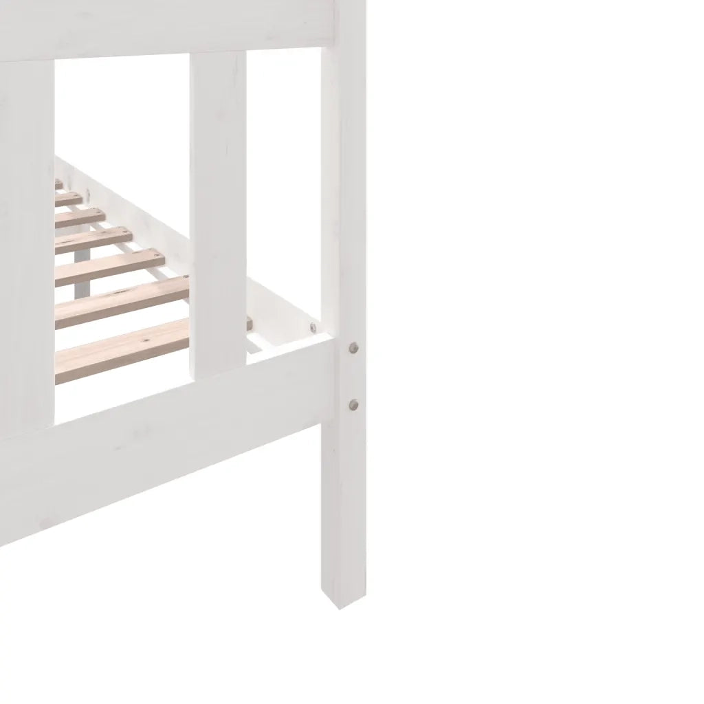 Giroletto-Struttura Letto Bianco in Legno Massello di Pino 140x200 cm 958390