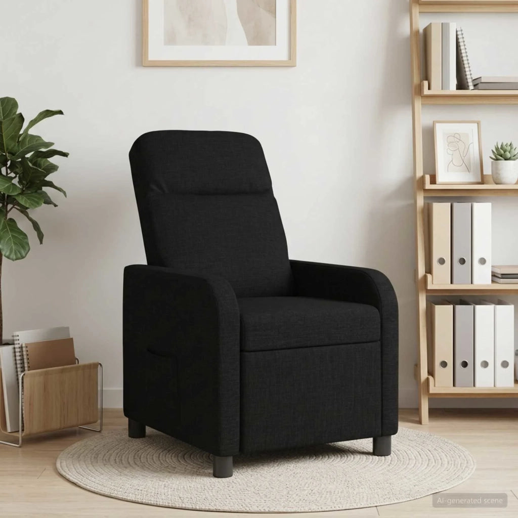 Divano Sedia-Poltrona reclinabile Nero Tessuto 378594