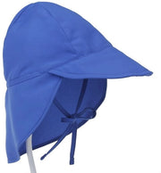 Cappello per bambino, ombrello per bambini, cappello con protezione collo e fascia per bambini, cappello flapper, cappello UV protettivo per bambini (S: adatto per circonferenza capelli 48-54 cm) - Blu reale