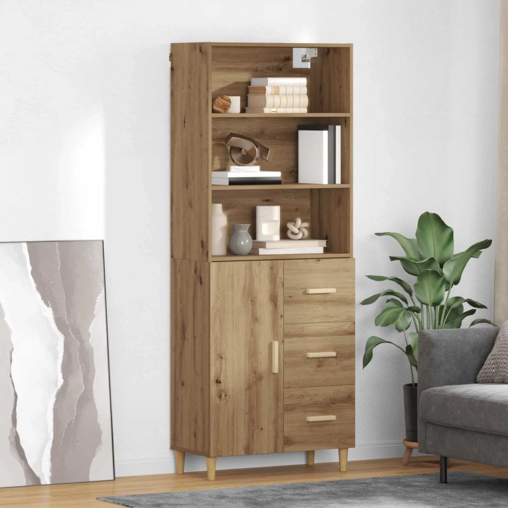 Credenza | Madia | Buffet da pranzo | Armadio da pranzo con cassetto Rovere artigianale 69,5 x 32,5 x 180 cm