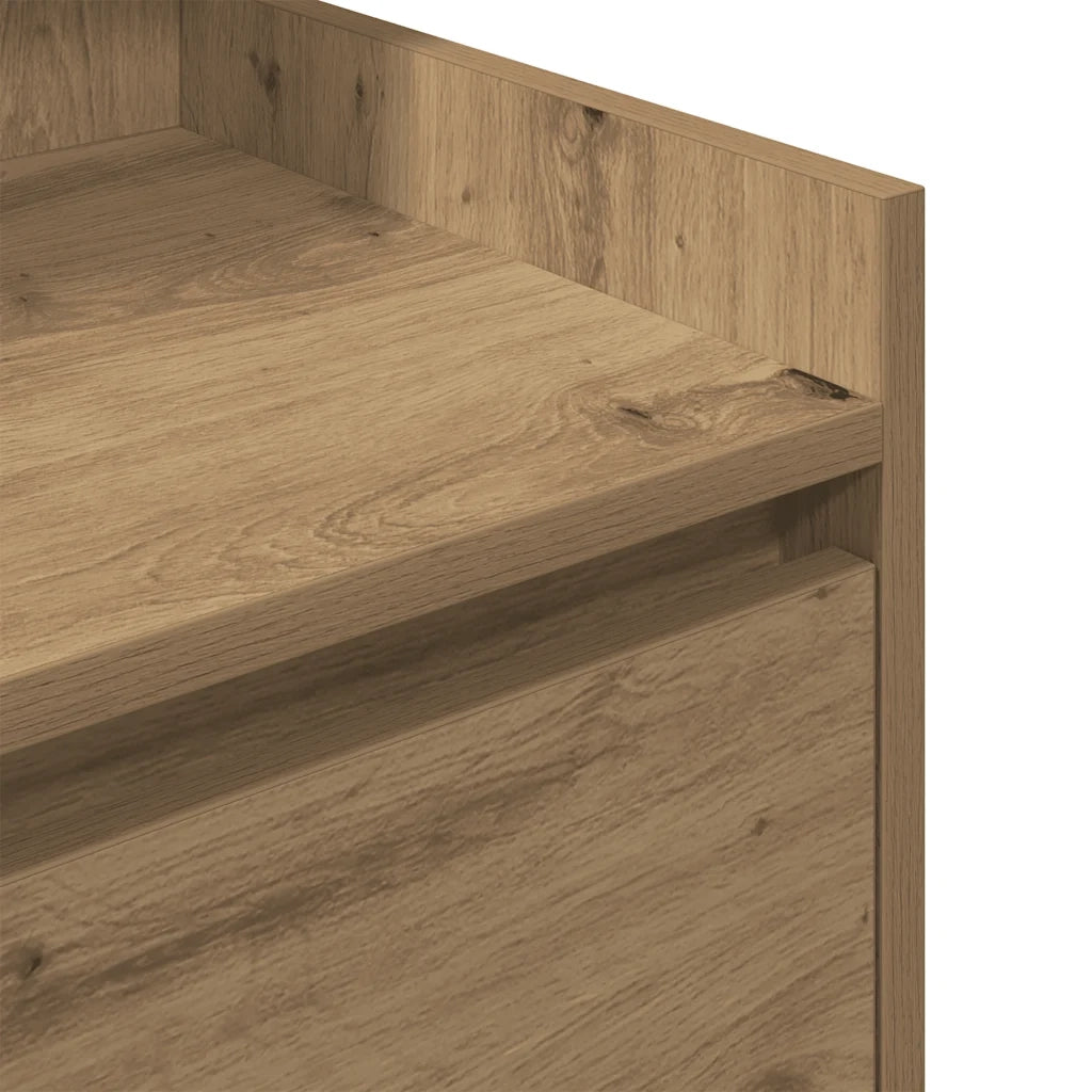 Comodini con 2 Cassetti 2 pz Rovere Artigianale 38x34x80 cm