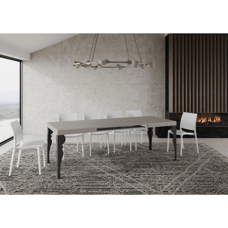 Tavolo allungabile 140/224x80cm Paxon telaio Antracite - Cashmere