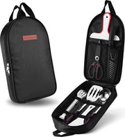 Set di cucina all'aperto, con santoku, cucchiaio, spatola, cucchiaio di legno, set di tagliaboschi, ideale per picnic, barbecue, esterni e giardino