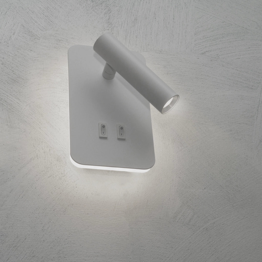 Lampada con doppio led da lettura da parete muro Applique da 6W orientabile per casa hotel b&b con luce bianca fredda 6500K