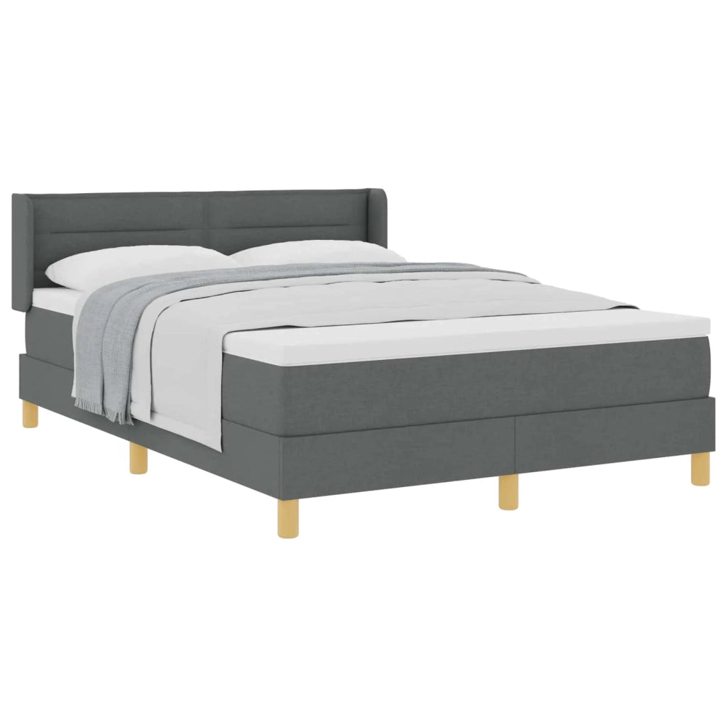 Letto a molle con materasso Grigio scuro 190 x 140 cm Tessuto 3341224