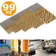 Trade Shop - Set 100pz 99 Punte Per Trapano Hss Dorate In Titanium 1.5mm - 10mm Proessionali -