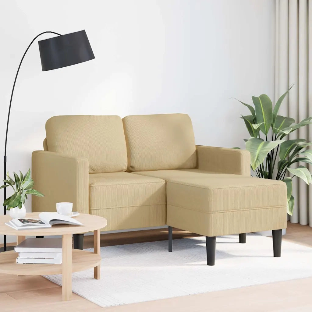 Divano 2 Posti con Chaise a L-Sofa 2 Posti con Chaise Verde Grigio 125 cm Lino