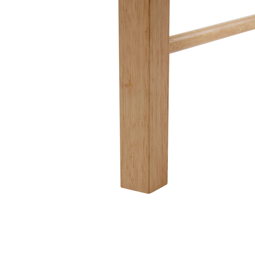 Set di 2 sedie da pranzo in legno di gomma marrone con seduta intrecciata in corda di carta stile boho per cucina e sala da pranzo