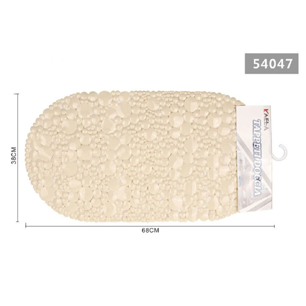 Trade Shop - Tappeto Tappetino Per Doccia Vasca Antiscivolo Bagno Beige Chiaro 38x68cm 54047 -