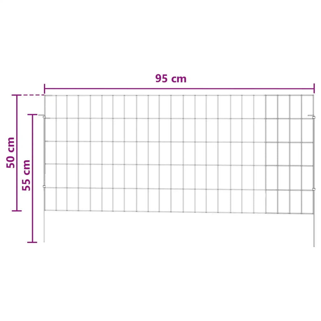 Recinzione da Giardino con Picchetti 48 pcs 115 x 50 cm Mesh 3438051