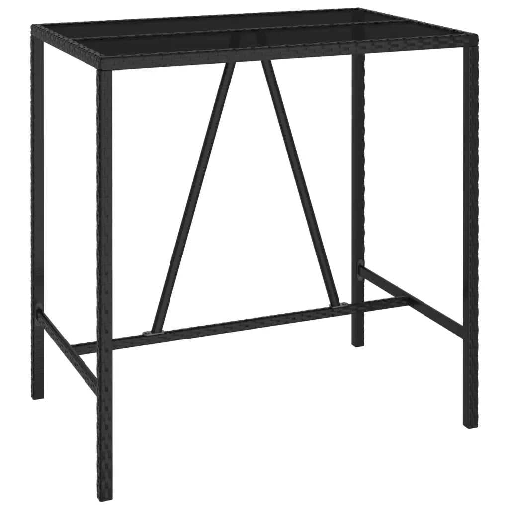 Set Bar da Giardino 5 pz Nero in Polyrattan 3187654