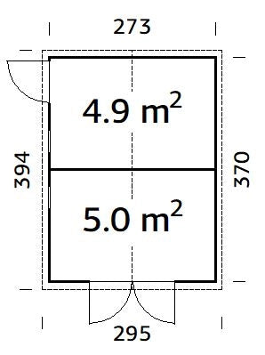 Casetta in legno non trattato Dan C 273X370