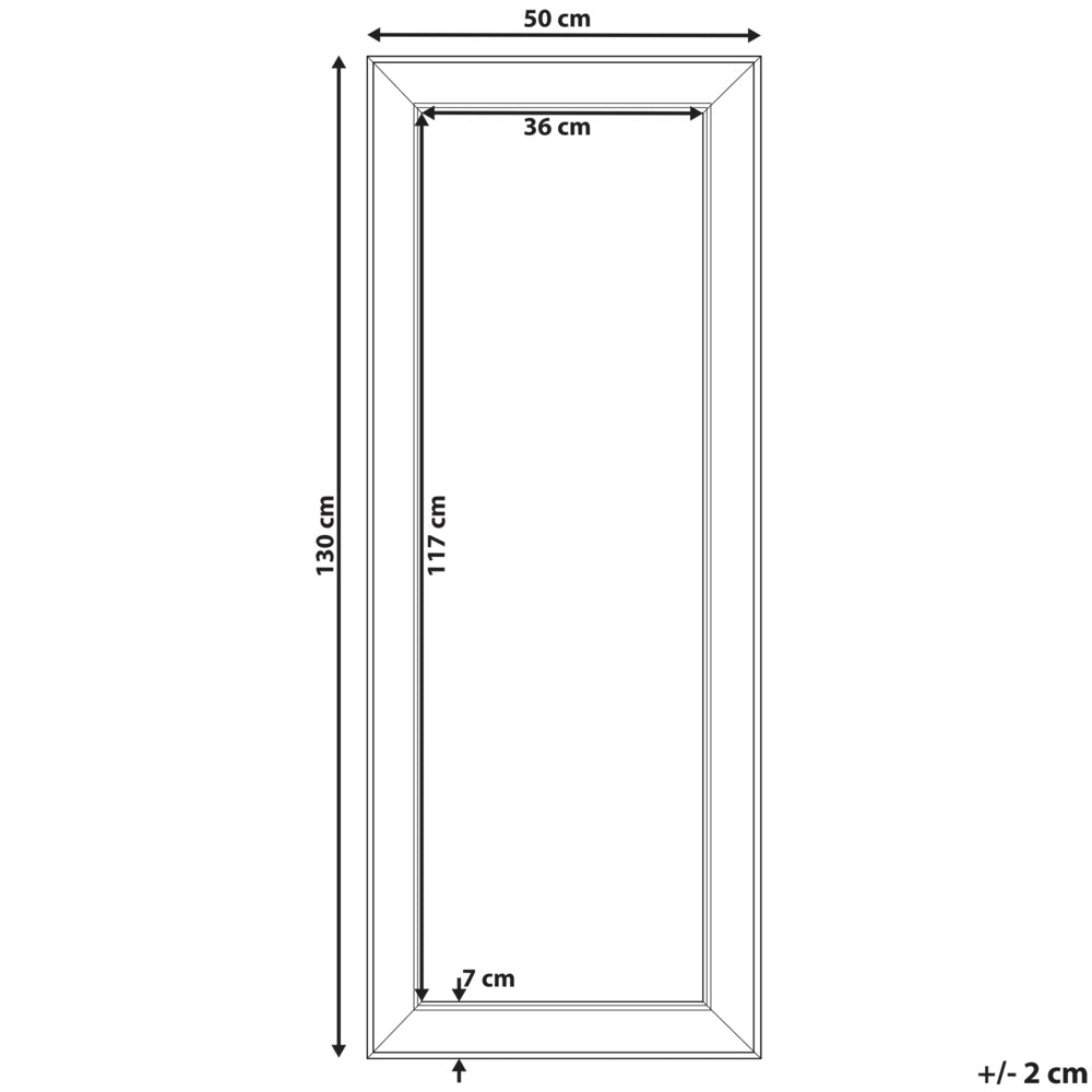 Specchio da Parete Argento 50 x 130 cm Verticale Soggiorno Camera da Letto Comò Finitura Gesso