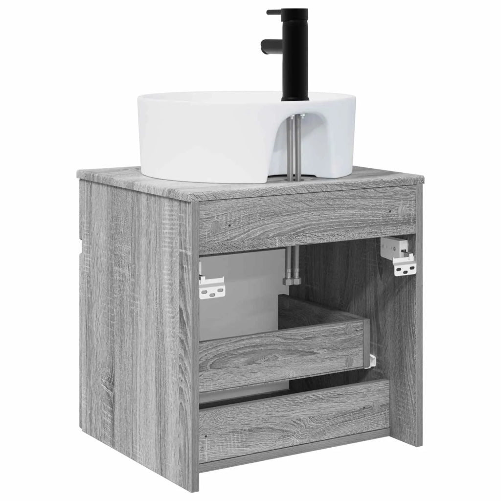 Mobile lavabo da parete Sonoma grigio 49 x 44,5 x 65 cm 890598