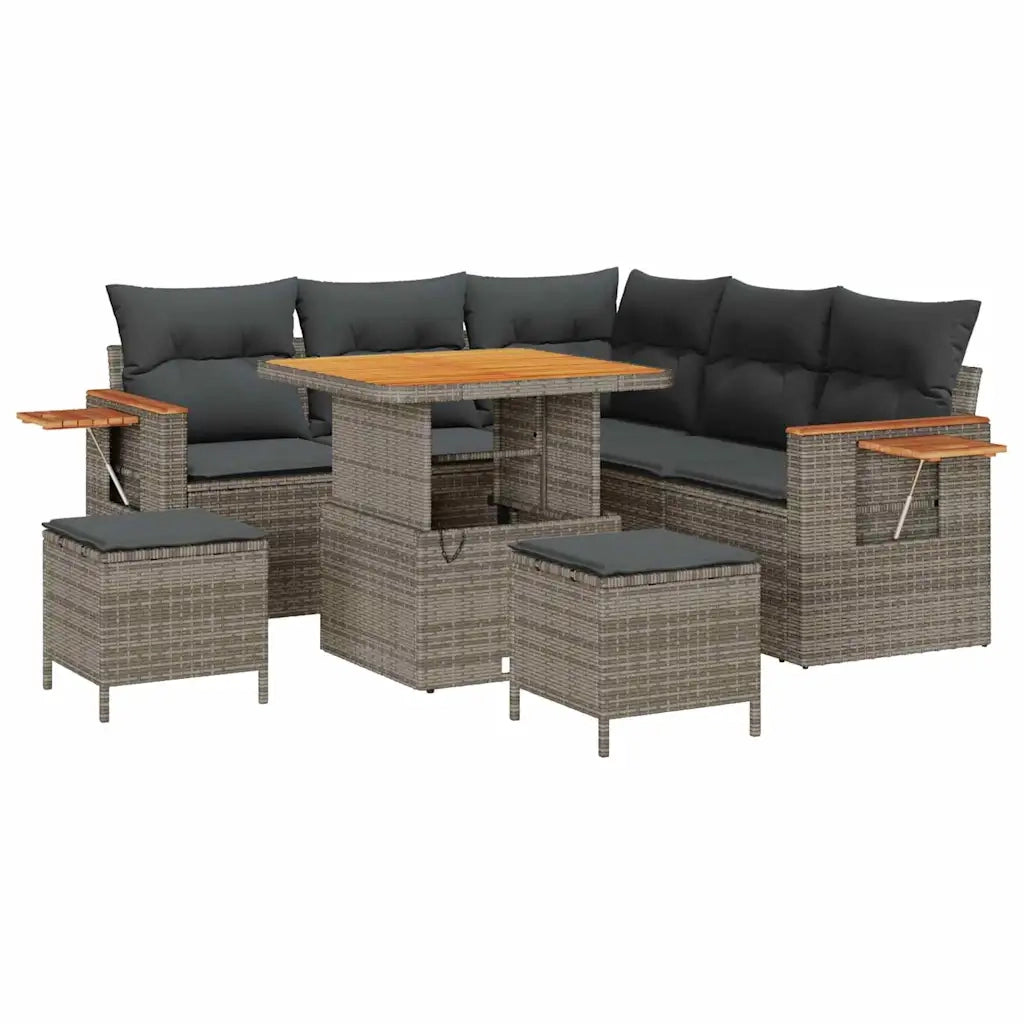 Set Divano da Giardino con cuscino 8 pcs Grigio