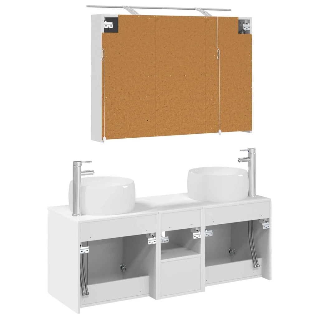 Set di Armadi da Bagno 4 pcs Bianco Legno ingegnerizzato 3406535