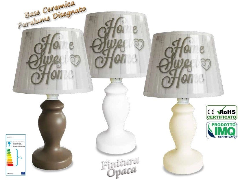 Lampada da Tavolo con base in Ceramica Sweet Home Opaca 26 cm 3 Colori