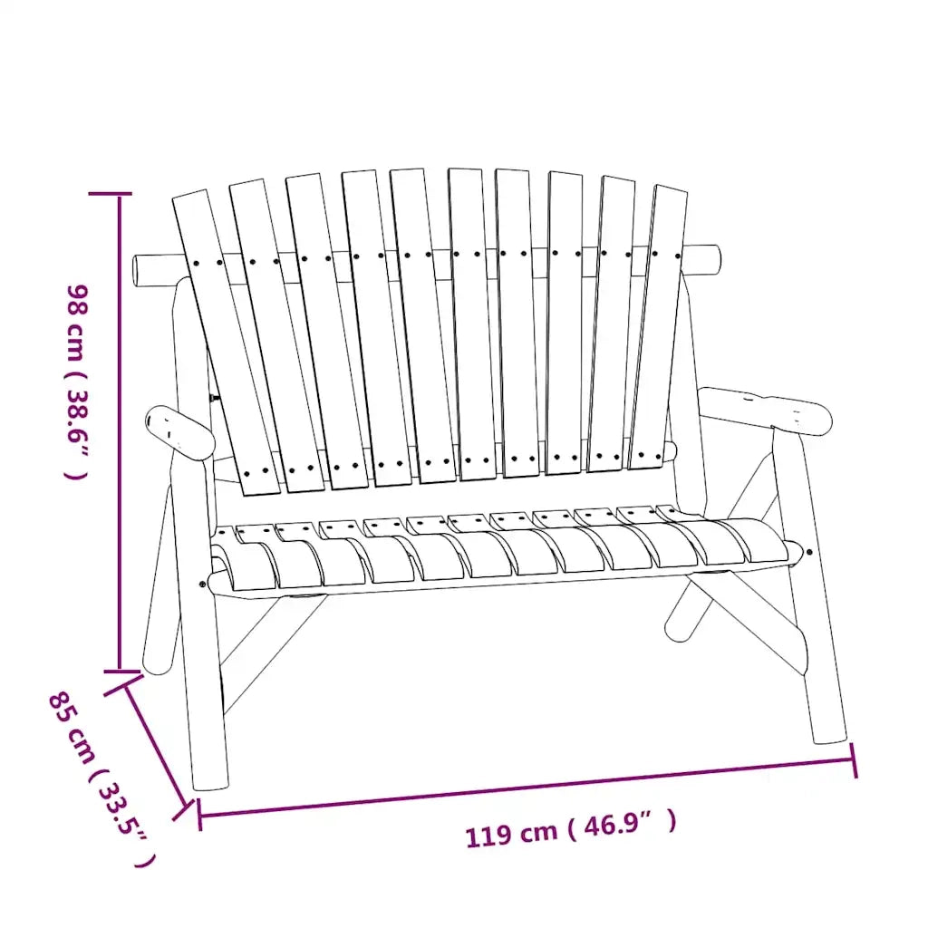 Panchina Giardino | Panca da Giardino 2 Posti 119x85x98cm Legno Massello Abete Rosso