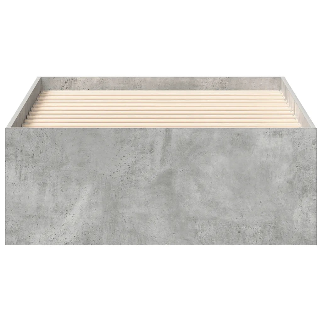 Letto singolo | Letto per adulti | Giroletto Grigio Cemento 90x190 cm