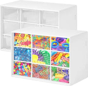 Organizzatore trasparente con 18 contenitori - Mini-comparti per attività creative e accessori