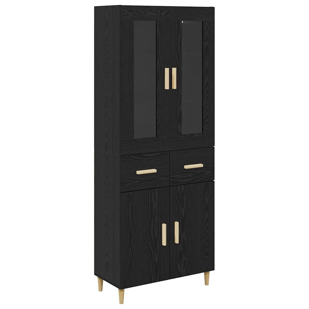 Credenza Rovere Nero 69,5 x 34 x 180 cm Legno multistrato 3416117
