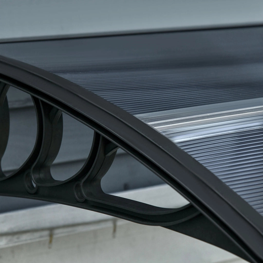 EasyComfort Tettoia in Policarbonato Anti-UV da Esterno per Porte e Finestre da 100x80 cm