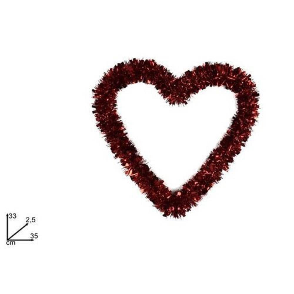 Trade Shop - Ghirlanda A Forma Di Cuore Rosso Decorazione San Valentino Matrimoni Anniversari -