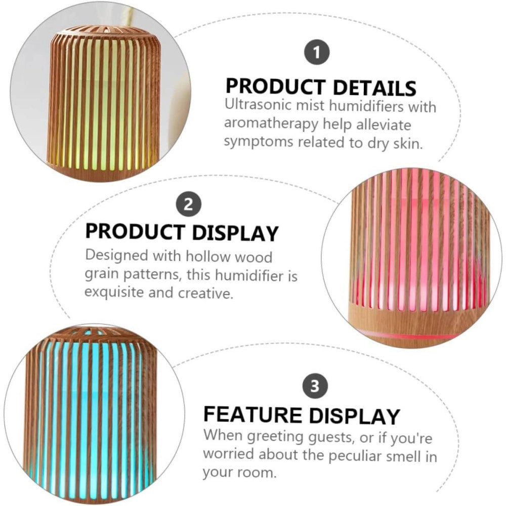 Trade Shop - Umidificatore Per Ambiente Aromaterapia Oli Essenzili Con Luce Notte Profumatore -