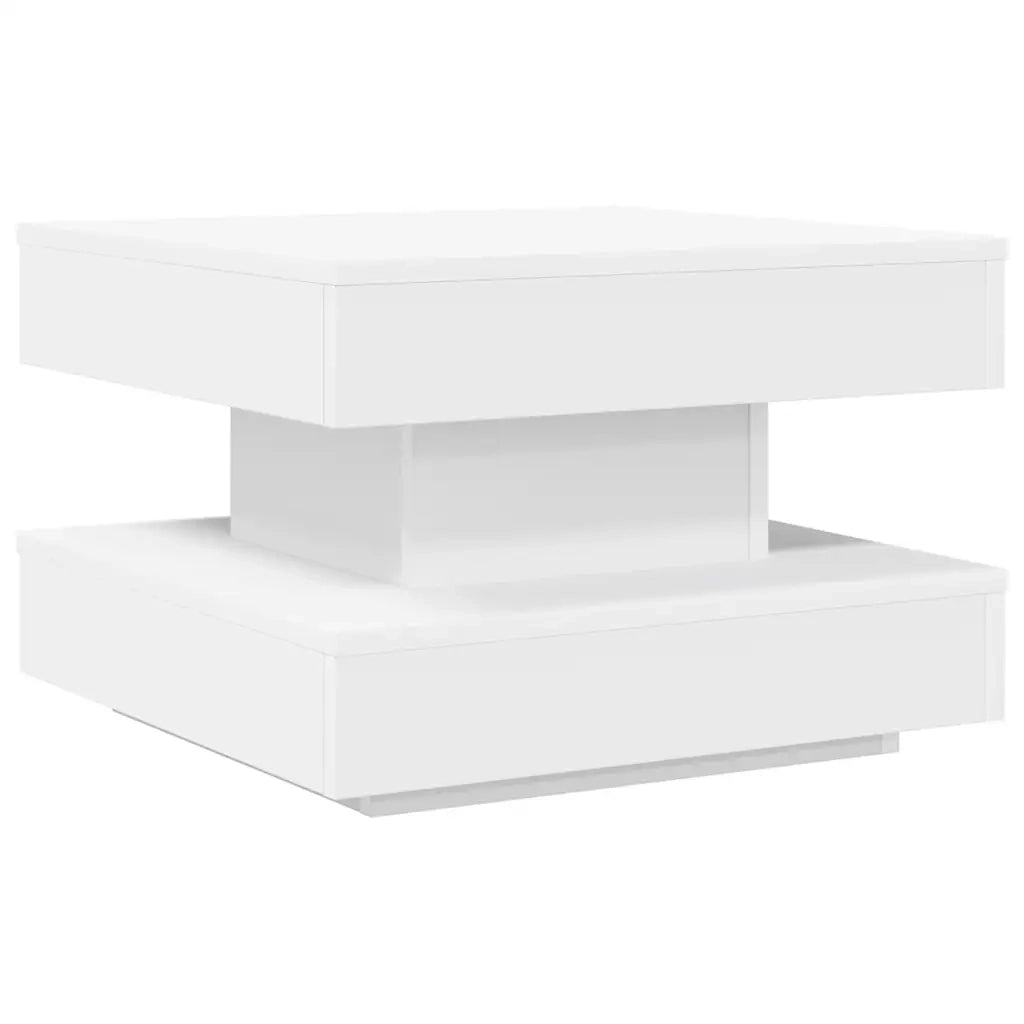 Tavolino da Caff¨¨ Girevole a 360 Gradi-Tavolino da soggiorno Bianco 50x50x34,5 cm