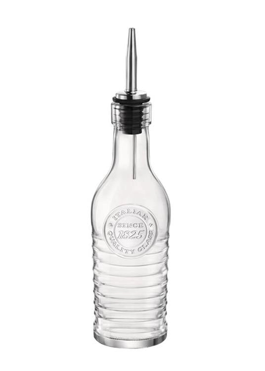Oliera Bottiglia in Vetro Trasparente con Dosatore Officina 1825 25 cl Bormioli