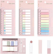 Nota self-adesiva - 660 pezzi, 4 stili, schede per indice con scala, schede di lettura colorate per etichette e cartelle da inviare - Rosa.