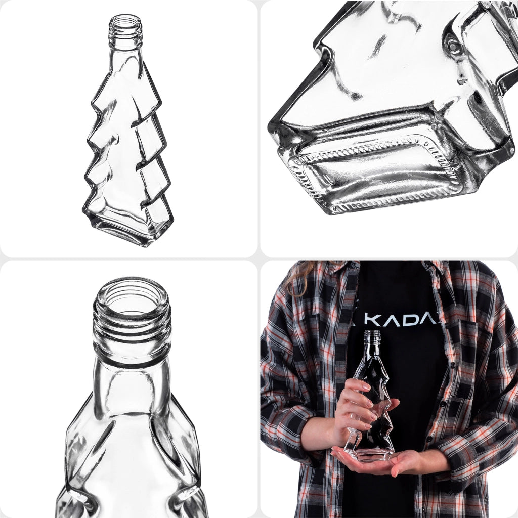 KADAX Butelka choinka 200ml pakiet 5szt z zakętką