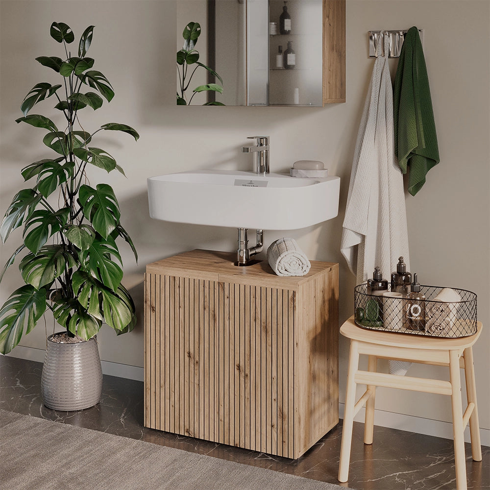 Vicco Mobile sottolavabo per bagno Artigiano 60 x 58 cm 2 vani portaoggetti