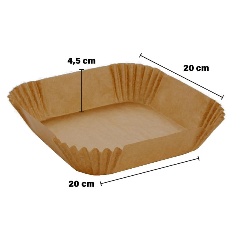 PERFECT HOUSE CARTA PER FRIGGITRICE AD ARIA CONFEZIONE RICHIUDIBILE RIGIDA QUADRATO 50PZ 20X20X4,5 CM