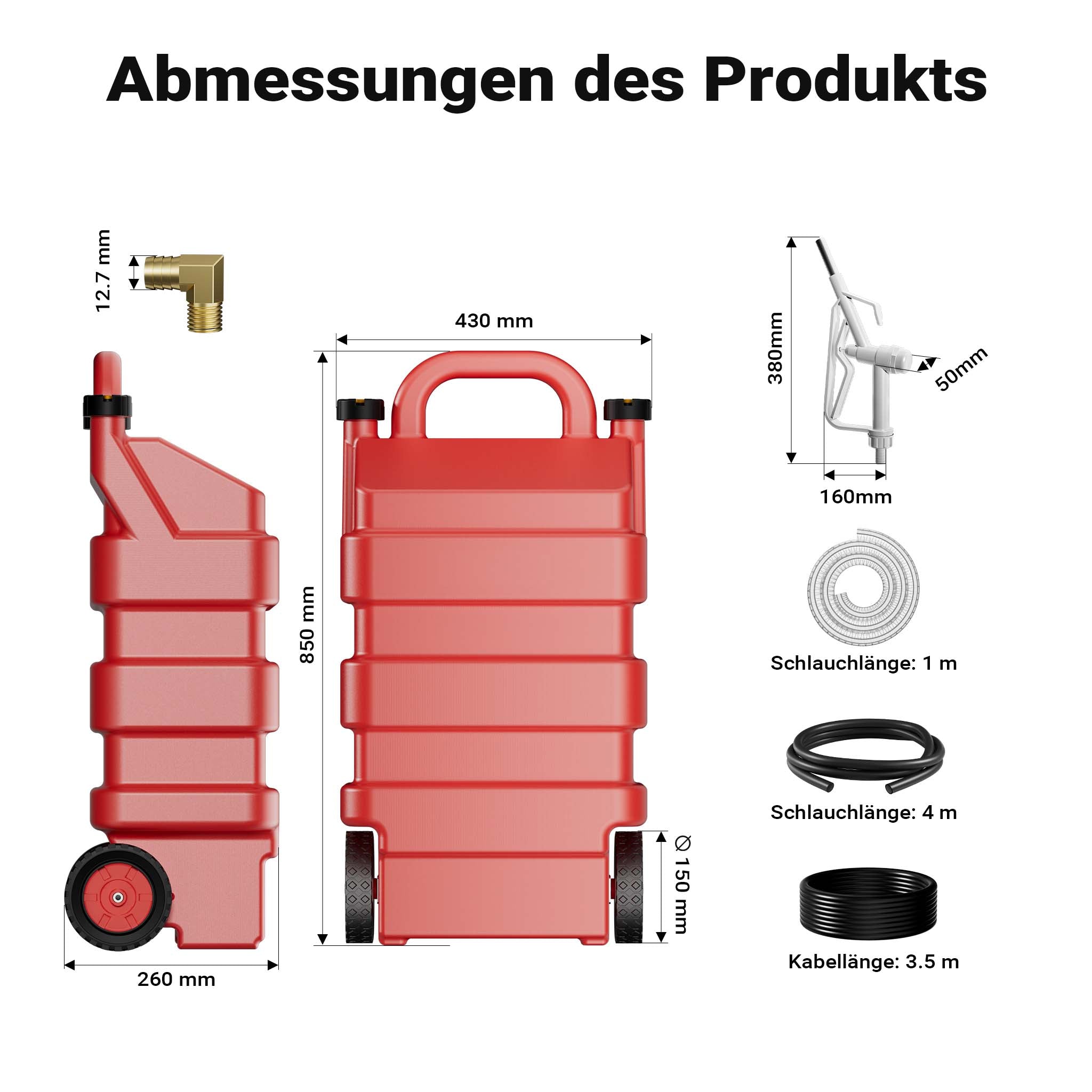 Serbatoio per trasporto gasolio e benzina da 60 l con pompa 75W da 14 l/min, serbatoio carburante portatile, contenitore mobile per carburante