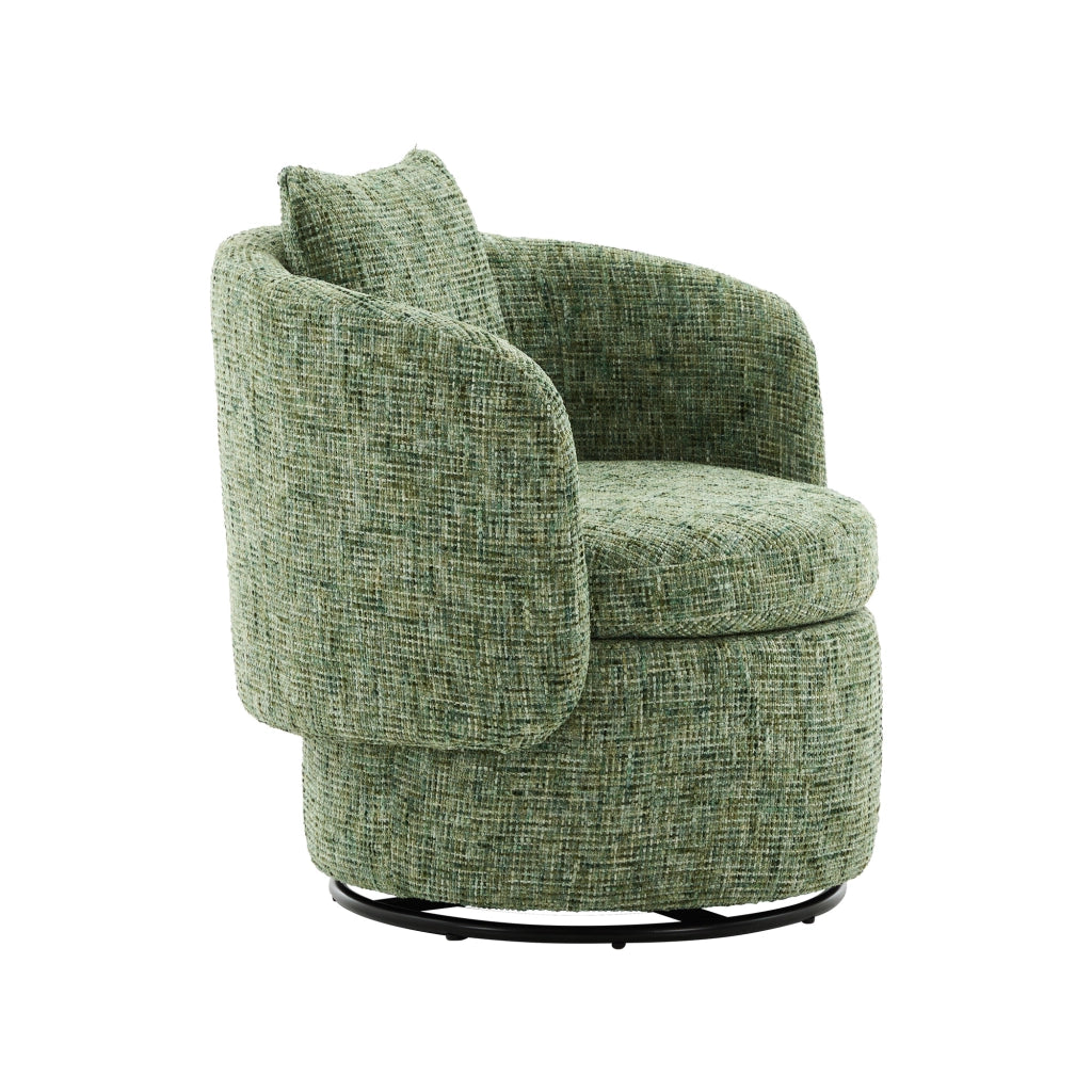 Poltrona Girevole con Vano Contenitore e Cuscino ¨C MINIMAL ¨C Verde, Moderna