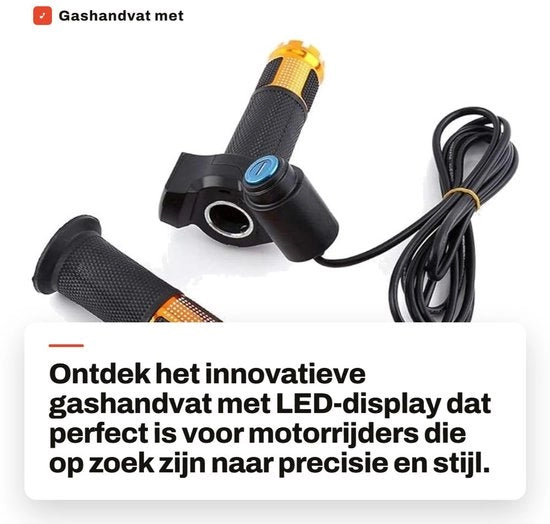 Stuzzo a gas con display LED e maniglia - Contenitore a gas in lega di alluminio - Adatto per bicicletta elettrica - Blocco - Lunghezza del cavo 2 m