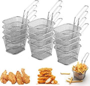 12 set di contenitori per fritto, piccoli contenitori da servizio in acciaio inossidabile, per patatine, contenitore per patatine, contenitori per fritto per il servizio di patatine, gamberi, anelli di cipolla