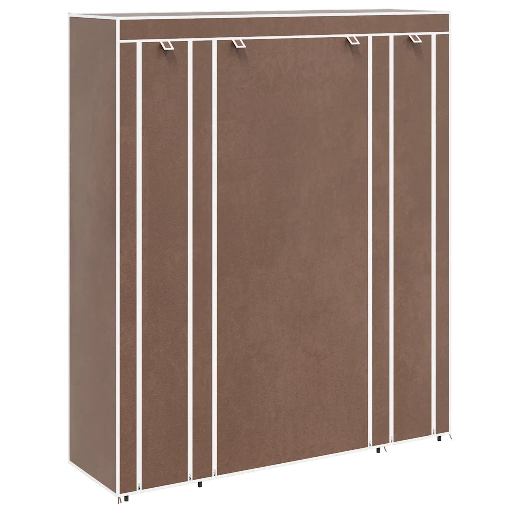 Armadio in Tessuto con Scomparti e Aste 45x150x176 cm Marrone CFW4009919