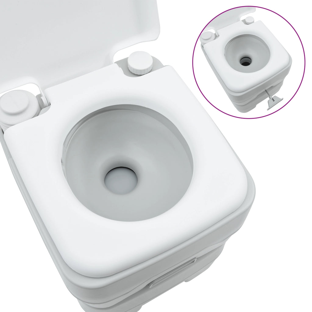 Toilette Portatile Grigia e Bianca in Plastica da 20 L di