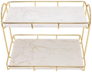 Organizzatore a 2 livelli Giallo/Bianco - Multifunzionale - Organizzatore - Solido - Antiscivolo - Struttura Personalizzata - Piastra Organizzativa