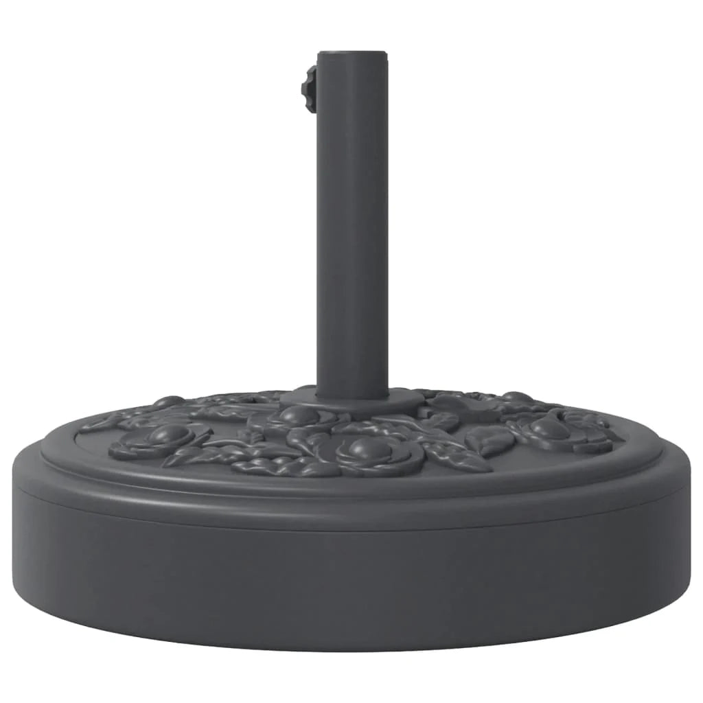 Base per ombrellone rotonda 45 x 35 cm 25 kg design floreale terrazza giardino in PE nero 02_0056643