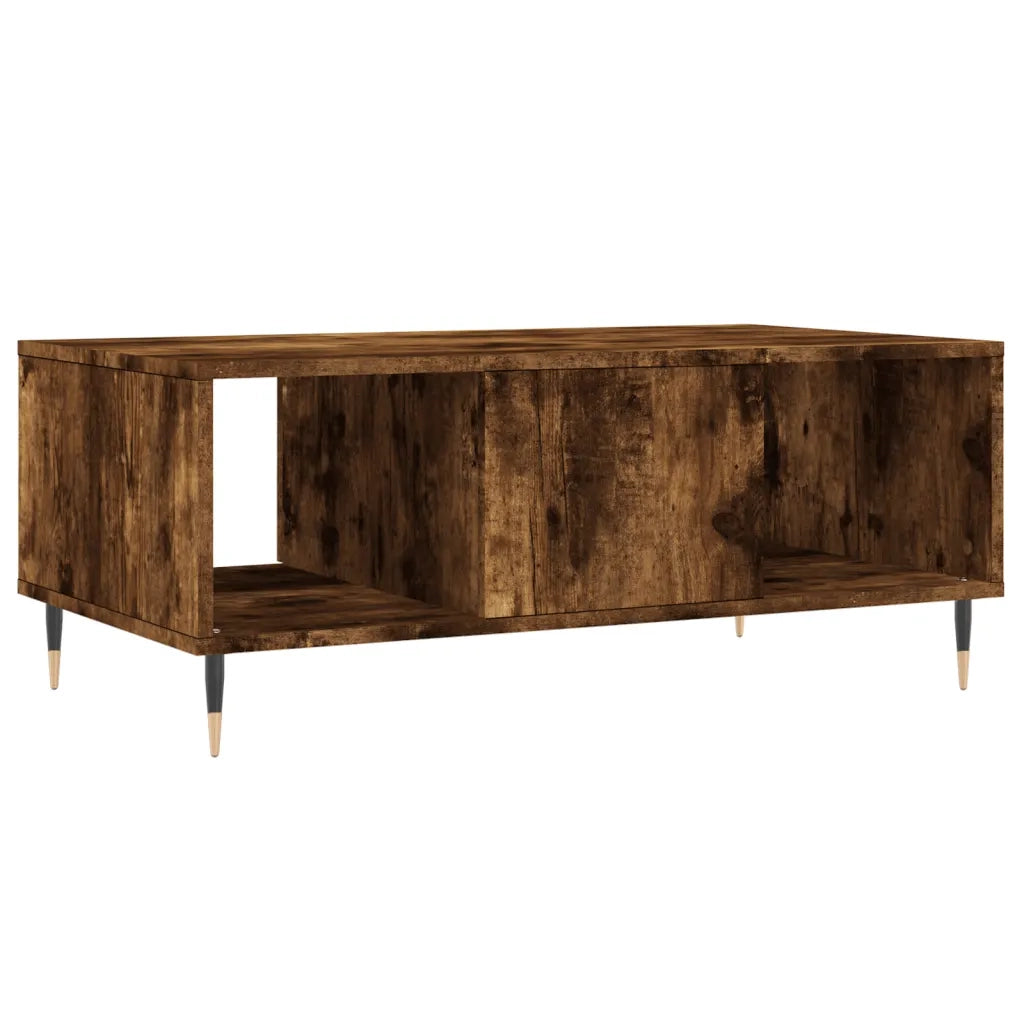 Tavolino da Salotto-Tavolino da soggiorno-Tavolo Rovere Fumo 90x50x36,5 cm Legno Multistrato 398219